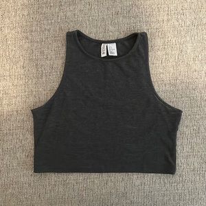 Simple Slate Grey Cropped Tank
